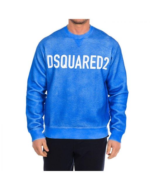 DSquared² Blue Long-Sleeved Crew-Neck Sweatshirt S74Gu0451-S25030 for men