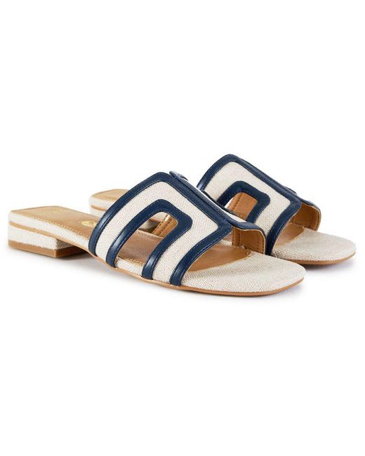V.Gan Blue Vegan Bok 2 Weave Slide Sandals