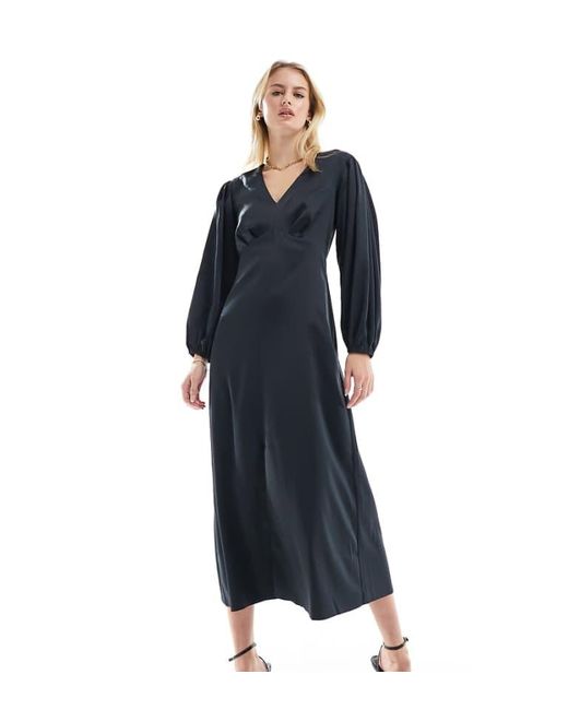 Closet Blue Tall Balloon Sleeve Midaxi Dress