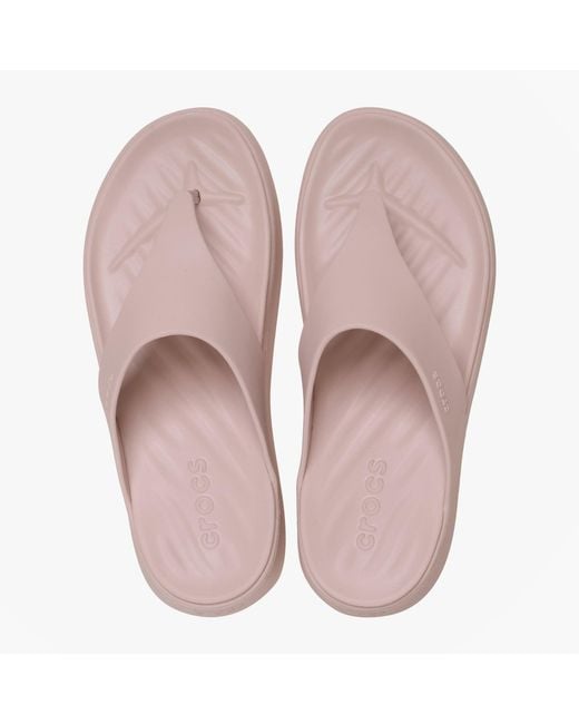 CROCSTM Pink Getaway Triangle Flip Flip-Flops Quartz