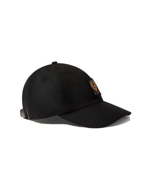 Belstaff Black Phoenix Patch Waxed Cap Cotton for men