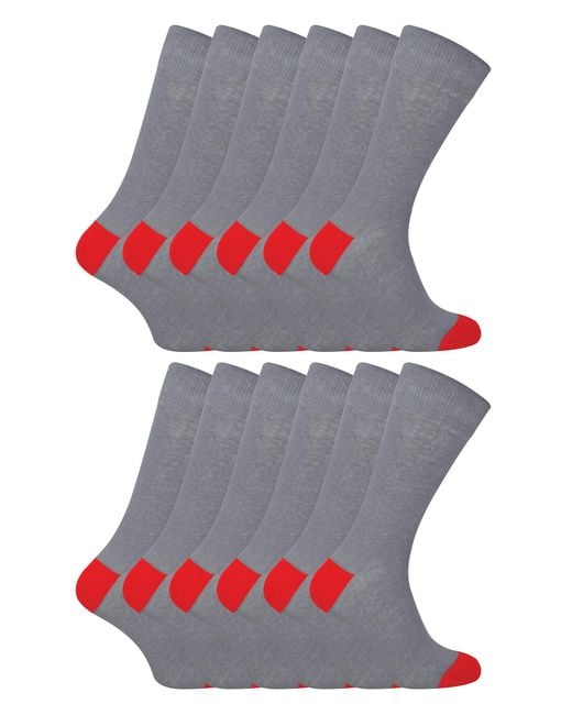 Sock Snob Gray 12 Pair Multipack Cotton Socks for men
