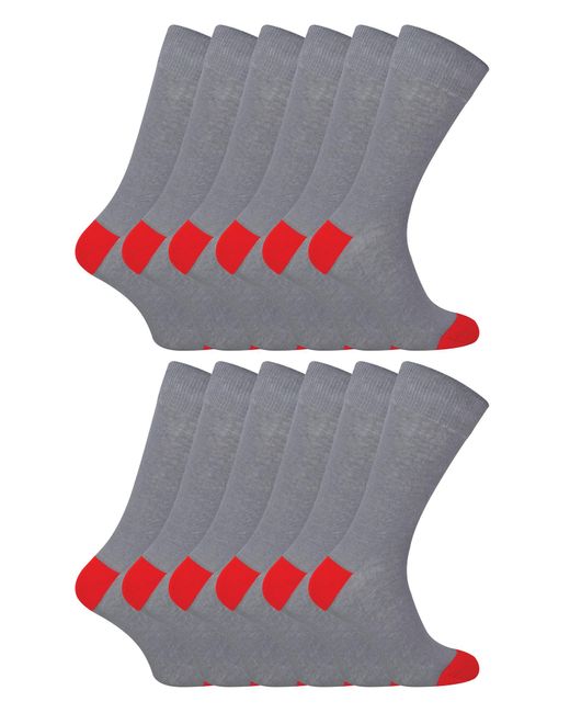 Sock Snob Gray 12 Pair Multipack Cotton Socks for men