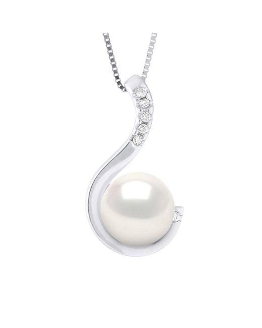 Ateliers Saint Germain White Pendant Jewelry 0,06 Cts And Real Cultured Freshwater Pearl