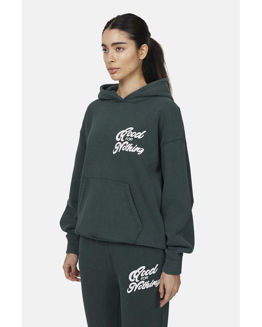 Good For Nothing Green Relaxed Hoodie