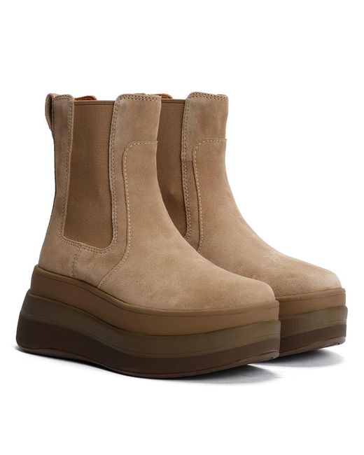 Fitflop Brown F-Mode Suede Taupe Boots