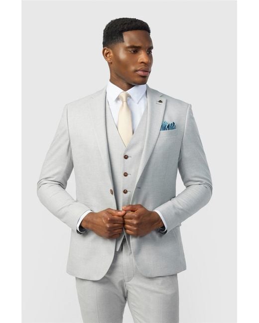 Antique Rogue Gray Single Breasted Two Button Slim Fit Suit Jacket for men