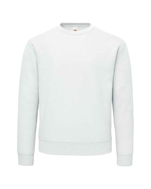 Fruit Of The Loom White Supercotton Plain Sweatshirt for men