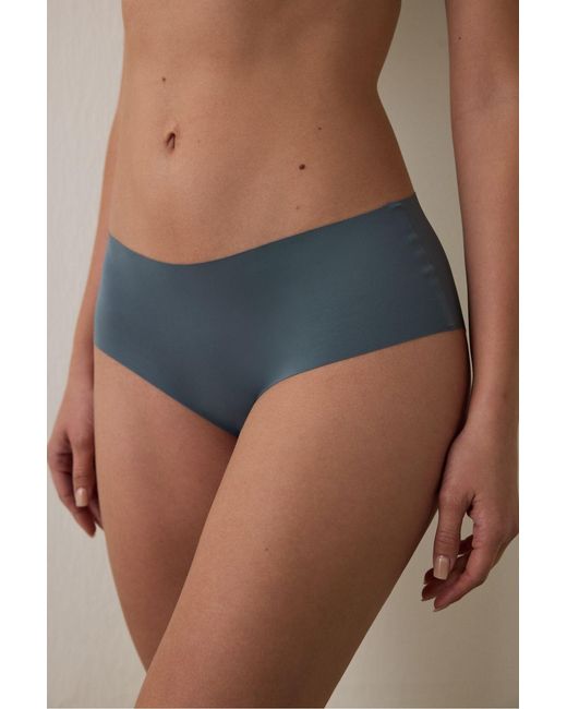 Penti Blue No-Show Laser Cut Mid-Waist Hipster Briefs
