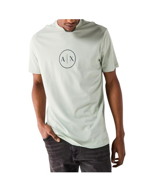 Armani Gray Exchange T Shirts Crew Neck Casual Cotton Pullover Regular Fit for men