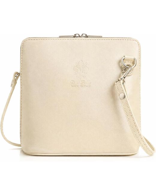 Woodland Leathers Natural Italian Vera Pelle Leather Crossbody Bag