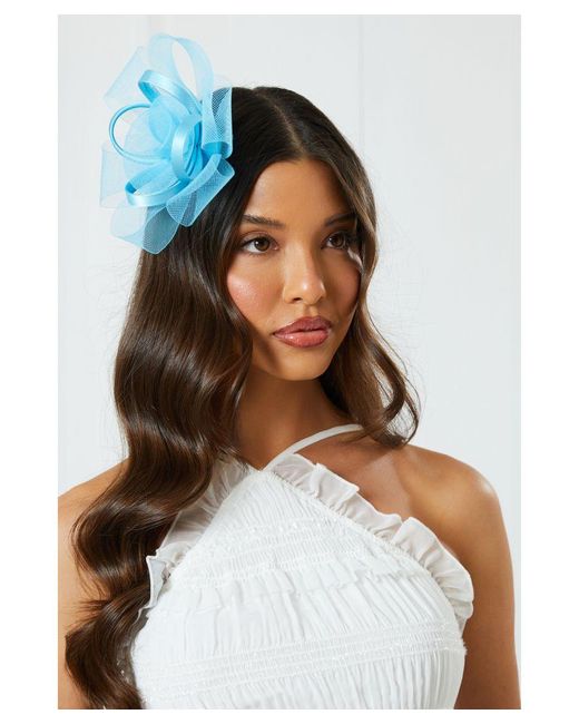 Quiz Small Satin Loop Fascinator in Blue Lyst UK