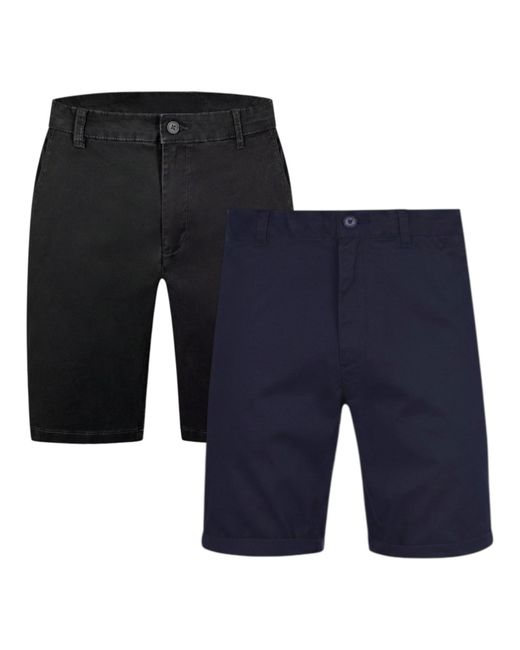 Jack Wills Blue Chino Shorts 2Pack Slim Fit Casual Knee Stretch Summer Pants for men