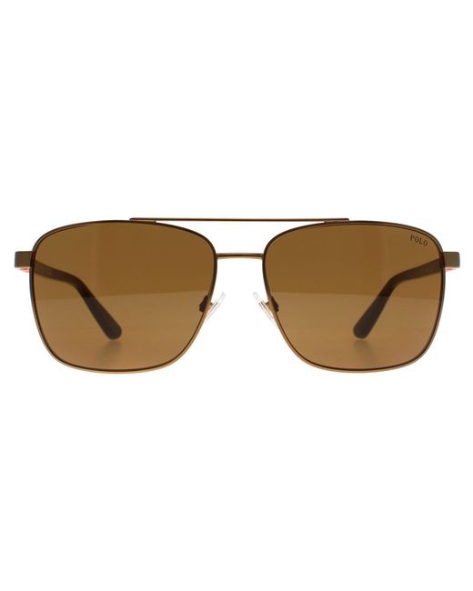 Polo Ralph Lauren Brown Rectangle Semi-Shiny Brass Ph3137 for men