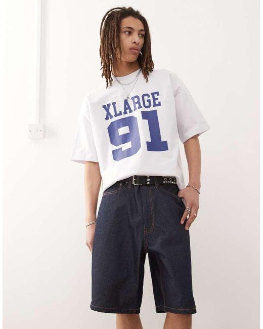 Xlarge Blue Baggy Jorts With Back Pocket Og Logo Embroidery for men