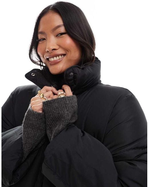 ASOS Black Design Longline Padded Jacket
