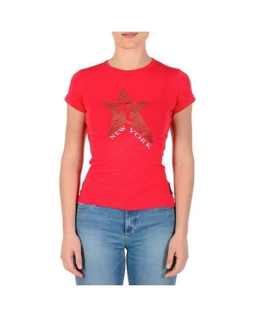 Andrew Charles by Andy Hilfiger Red T-Shirt Ts501 03 1002 Tarana S8 Cotton