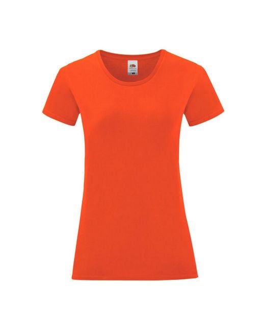 Fruit Of The Loom Iconisch 150 T-shirt (vlammen) in het Orange voor heren