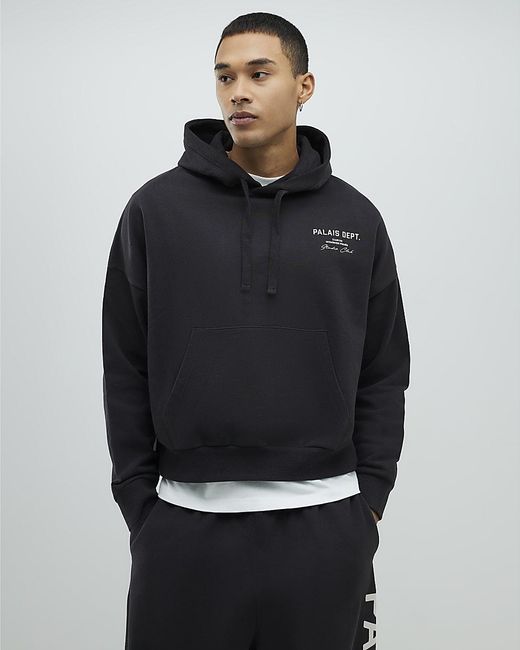 River Island Gray Hoodie Oversized Fit Palais Dept Cotton for men