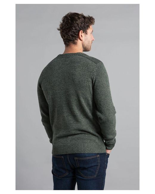 Kensington Eastside Gray Recycled Cotton Twist Crew Jumper for men