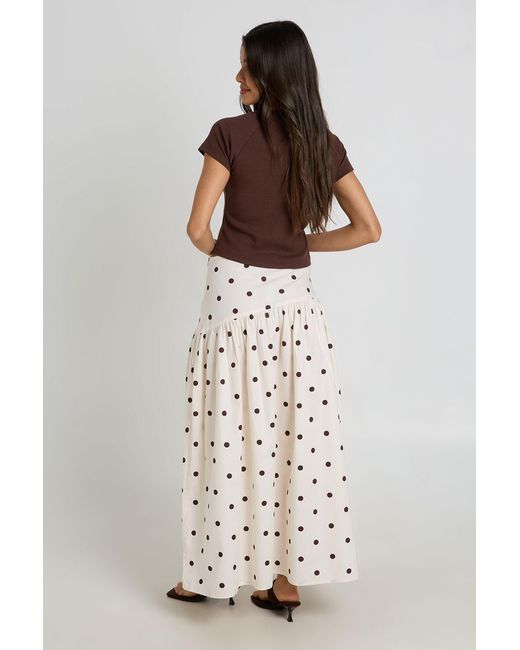 Boohoo Multicolor Polka Dot Asymmetric Dropped Waist Maxi Skirt