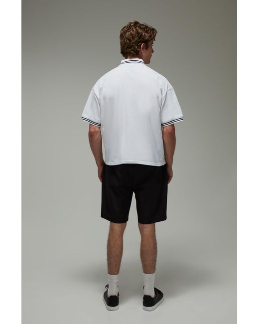 BoohooMAN Gray Active Tricot Pique Oversized Fit Golf Polo for men