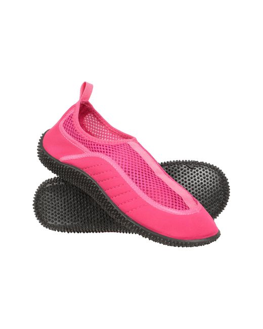 Mountain Warehouse Pink 'Bermuda' Aqua Shoe With Top Mesh Panel Slip On Summer Beach Sandals Textile