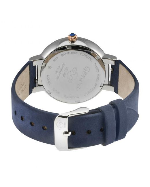 Gv2 Blue Genoa, Mop Dial, Authentic Handmade Abisso Leather Watch