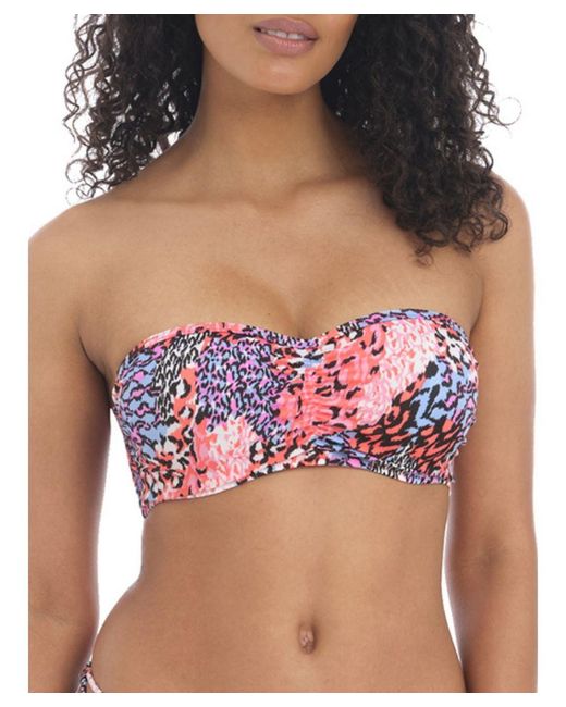 Freya Pink Serengeti Haze Bandeau Bikini Top