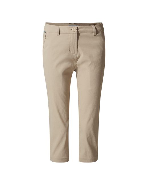 Craghoppers Natural Ladies Kiwi Pro Ii Cropped Trousers (Desert)