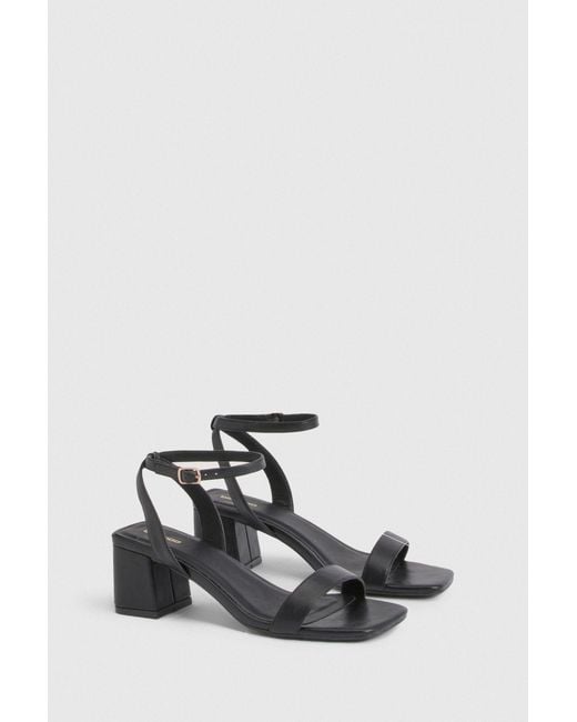 Boohoo Black Low Block 2 Part Heels