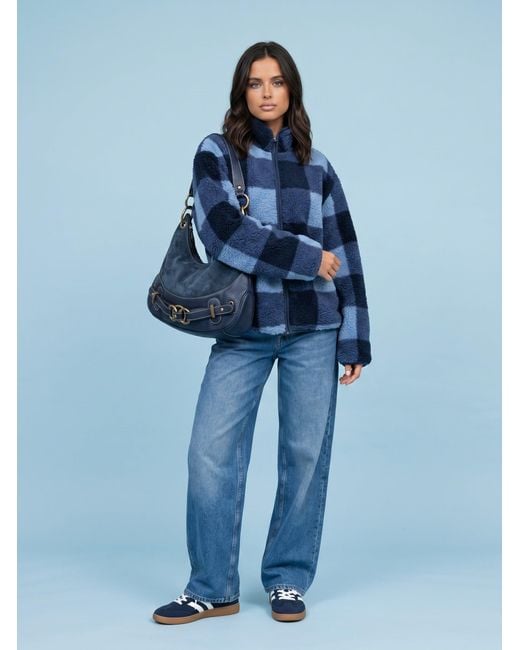 Urban Bliss Blue Check Fleece Jacket