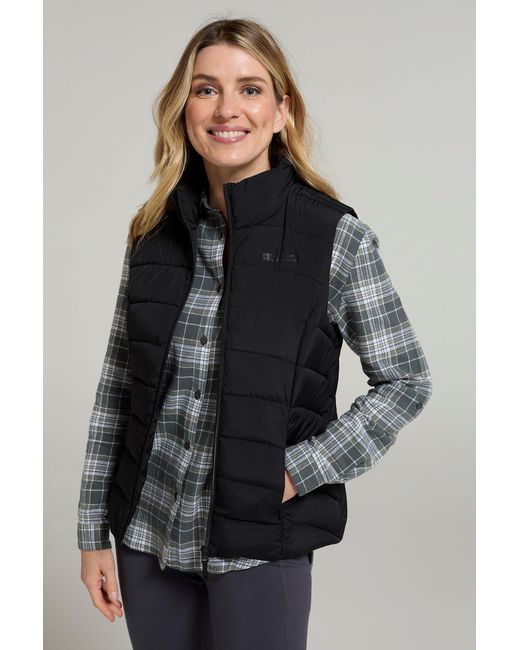 Mountain Warehouse Gray 'Opal' Padded Gilet With Front Pockets Winter Warm Rain Coat