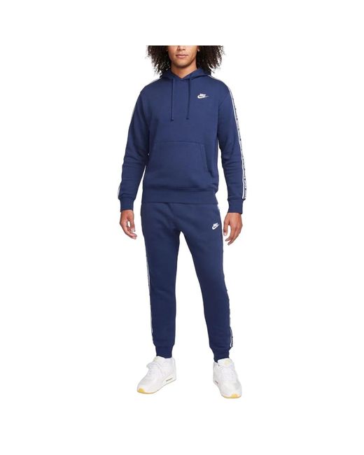 Nike Blue Aries Tape Fleece Hooded Tracksuit for men