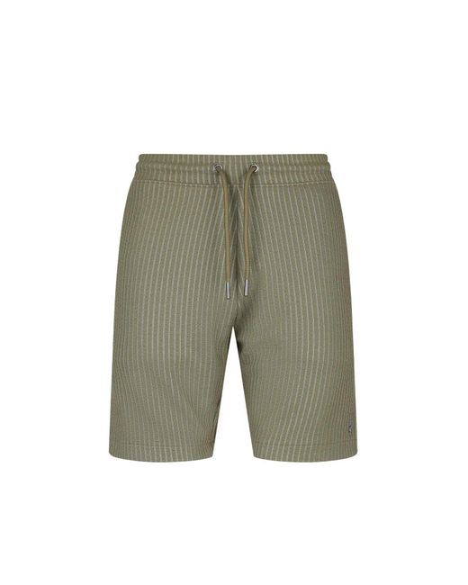 Luke 1977 Green Waffle Textured Shorts for men