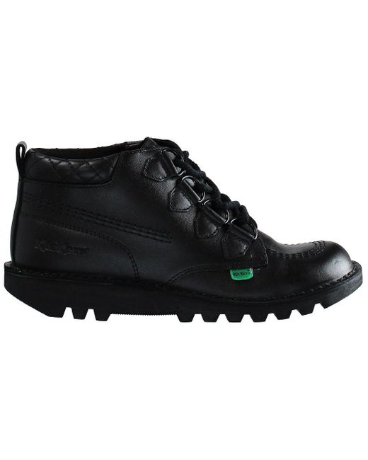 Kickers Black Mid Quilt Boots
