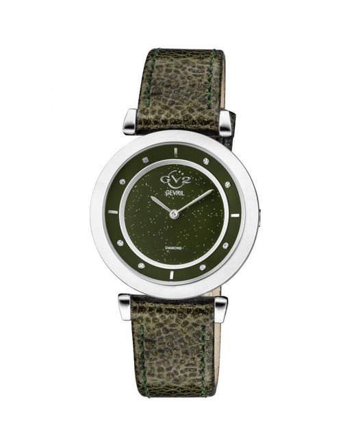 Gv2 Green Lombardy Swiss Quartz Diamond Watch