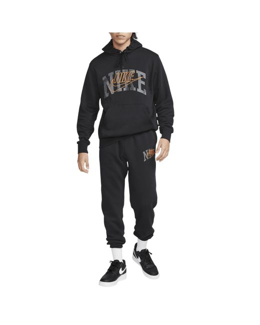 Nike Black Tracksuit Club Fleece Pullover Hoodie Cuffed Jogger Sportswear for men