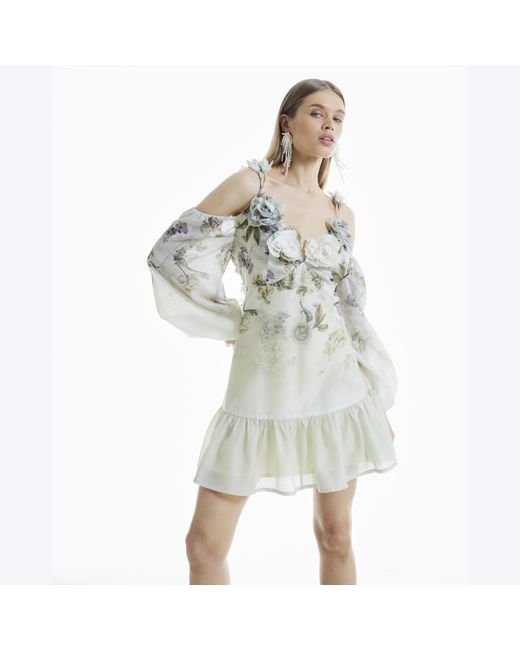 river island white dress long sleeve River Island White long sleeve broderie mini smock dress