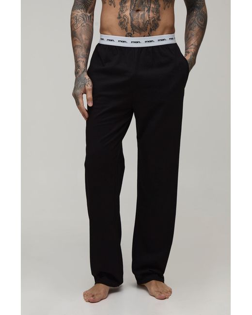 BoohooMAN Black Tall Loungewear Straight Leg Jogger for men