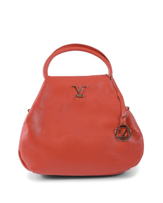 Versace 19.69 Abbigliamento Sportivo Red Leather Top-Handle Tote