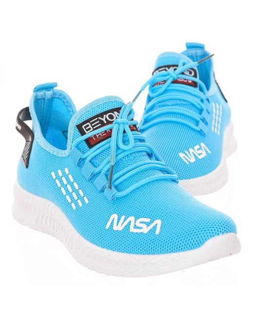 NASA Blue High-Top Lace-Up Style Sports Shoes Csk2034
