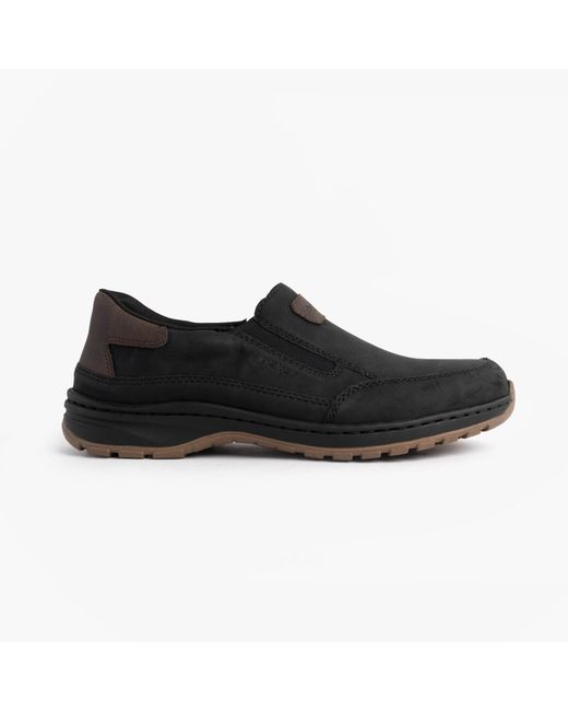 Rieker Black 03365-00 Moccasins Slip-On Shoes for men