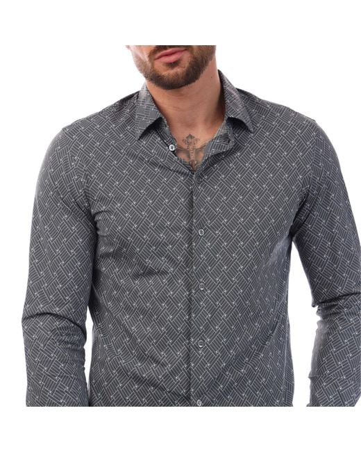 EA7 Gray Emporio Armani Shirt for men