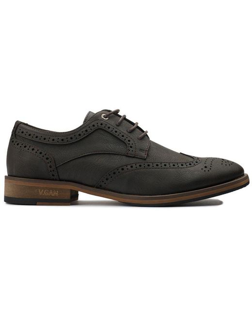 V.Gan Black Vegan Barley 2 Brogue Shoes for men