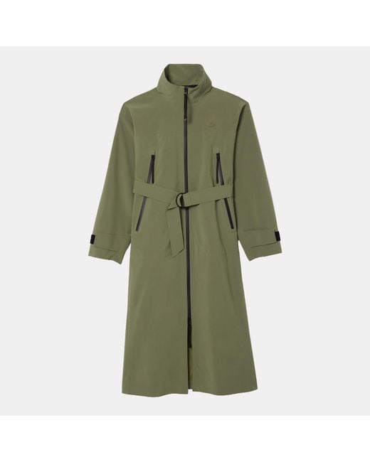 Lacoste Green Long Oversized Water-Repellent Parka Jacket