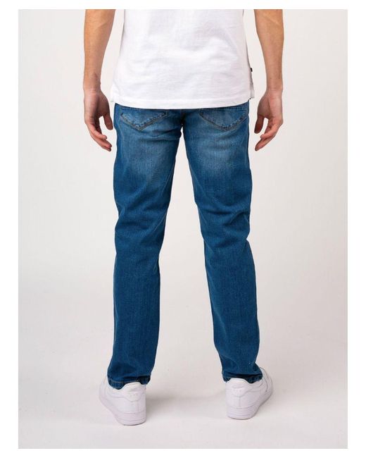 Luke 1977 Edward Regular Fit Mid Blue Wash Jeans for men
