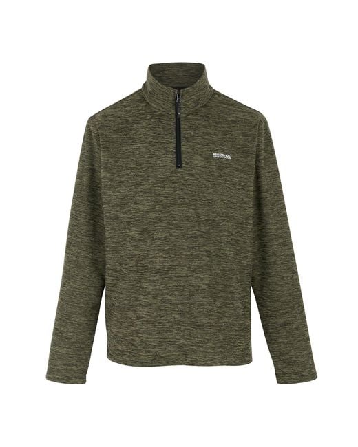 Regatta Green Thompson Marl Half Zip Fleece Jacket (Oil) for men