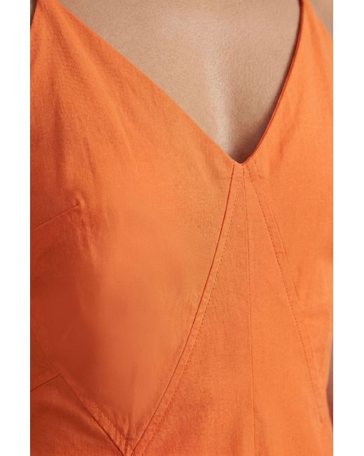 Warehouse Red Seam Detail Strappy Full Skirt Midi Dress
