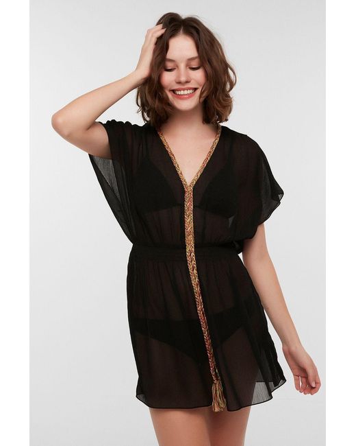 Penti Black Braided Kaftan